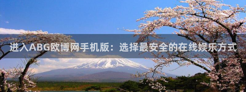 OB视讯主管：进入ABG欧博网手机版：选择最安全的在线娱乐方式
