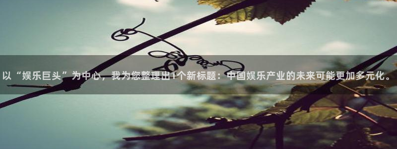 OB视讯下载二维码：以“娱乐巨头”为中心，我为您整理出1个新标题：中国娱乐产业的未来可能更加多元化。